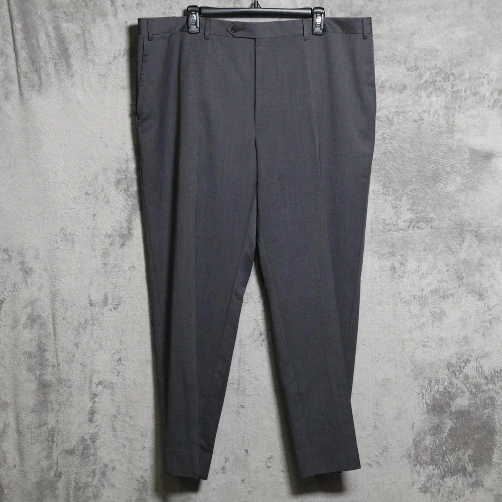 Canali Pants Mens 42x30 Gray Wool Dress Pleated Office Formal Trousers Slacks